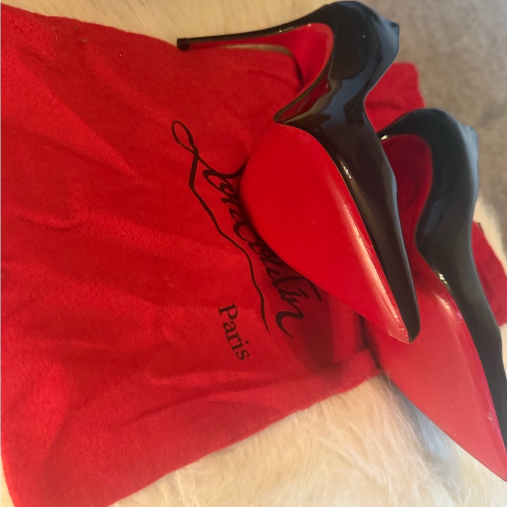 Christian Louboutin Black Patent Leather Heels - Picture 7 of 8
